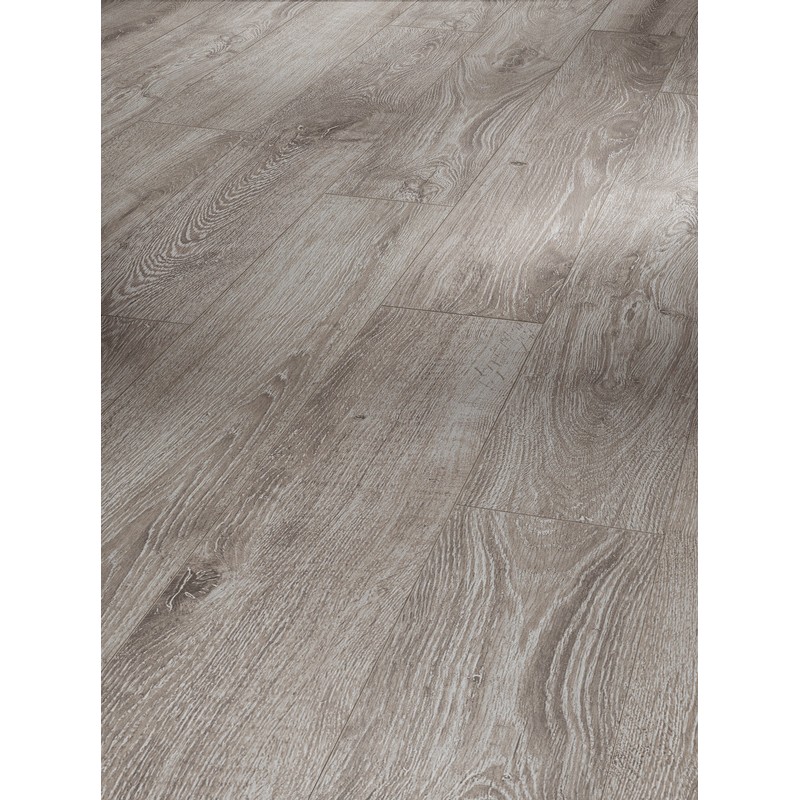 suelo laminado basic 200 roble gris claro 1285 x 194 x 7 mm junta en v a 4 lados 1594000